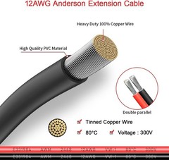 Weatherproof Anderson Connector Cable for Solar Panels and Power Stations
