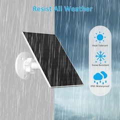 Solar Panel for Security Camera, 2 Pack 2W Solar Charger with Micro USB & USB-C
