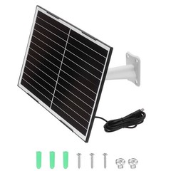 Solar Panel, 12W 12V USB Solar Panel Charger with Wall Mount, Black