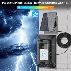 Solar Charger for Ring Doorbell, 2-in-1 with Mount Stand, Compatible with Rin…