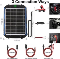 25W 12V Solar Battery Charger & Maintainer PRO, Built-in Smart MPPT Controlle…