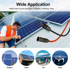 50ft Black +50ft Red 10AWG Solar Panel Extension Cable Flexible Wire Connectors
