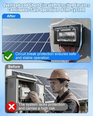 32A Solar DC Circuit Breaker Box 4 String 12–1000V Solar Panel Disconnect Switch