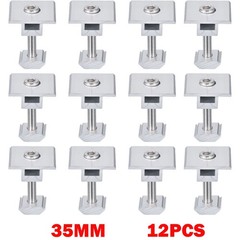 12Pcs Solar Panel Middle Clamp 35mm Aluminium Solar Panel Mount Mid Clip USA
