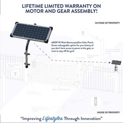 GHOST CONTROLS 10-Watt Premium Solar Panel Kit for Automatic Gate Openers