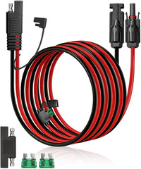 Solar Panel Connector to SAE Adapter Cable, 20FT 10AWG Solar Extension Cable wit