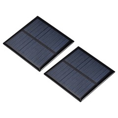 2Pcs 5.5V 0.44W 80mA Mini Polycrystalline Solar Panel 2.4×2.4″/60x60mm