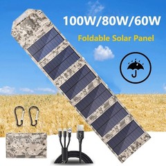 For Camping Hiking 800W Foldable Solar Panel USB 5V Charger Portable Power Bank