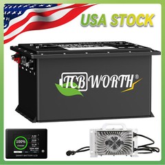 48V 100Ah Lithium Battery LiFePO4 Golf Cart BMS 200A 15000+Cycle 10Year WARRANTY