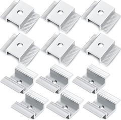 12 Pack Solar Panel Mid Clamps 1.06 Inch Bracket Aluminium Silver