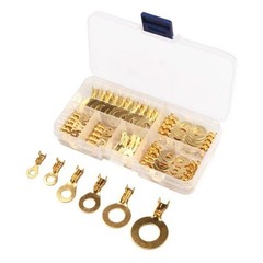 150PCS Ring Type Cable Wire Connector Gold Plated Copper Crimp Terminal Set