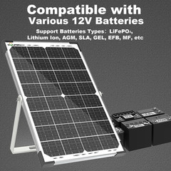 30W Solar Battery Charger Solar Battery Maintainer + Upgrade 10A MPPT Charge Con