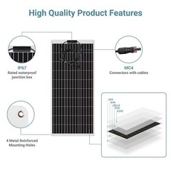 150w Rigid Monocrystalline Solar Panel Kit for Home/RV/Boat/Battery USA SALE