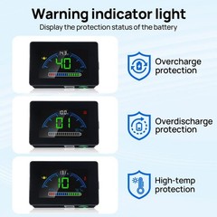 Bluetooth Battery Capacity Monitor for 12V/24V/36V/48V Systems DC 8–90V LCD