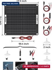 POWOXI 30W Solar Battery Charger: 12V Solar Car Battery Trickle Maintainer – wit