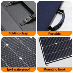 200W Foldable Solar Panel Portable for Power Station RV Camping = 2x 100W Panel