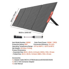 Uimoso 300W Portable Foldable Monocrystalline Solar Panel with ETFE Coating