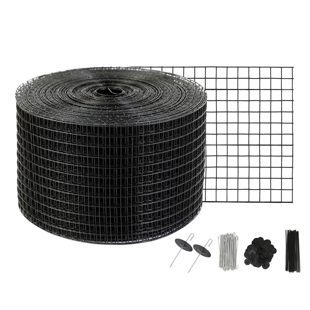 8in x 100ft PVC Coated Solar Panel Guard Mesh Roll w/ Hardware