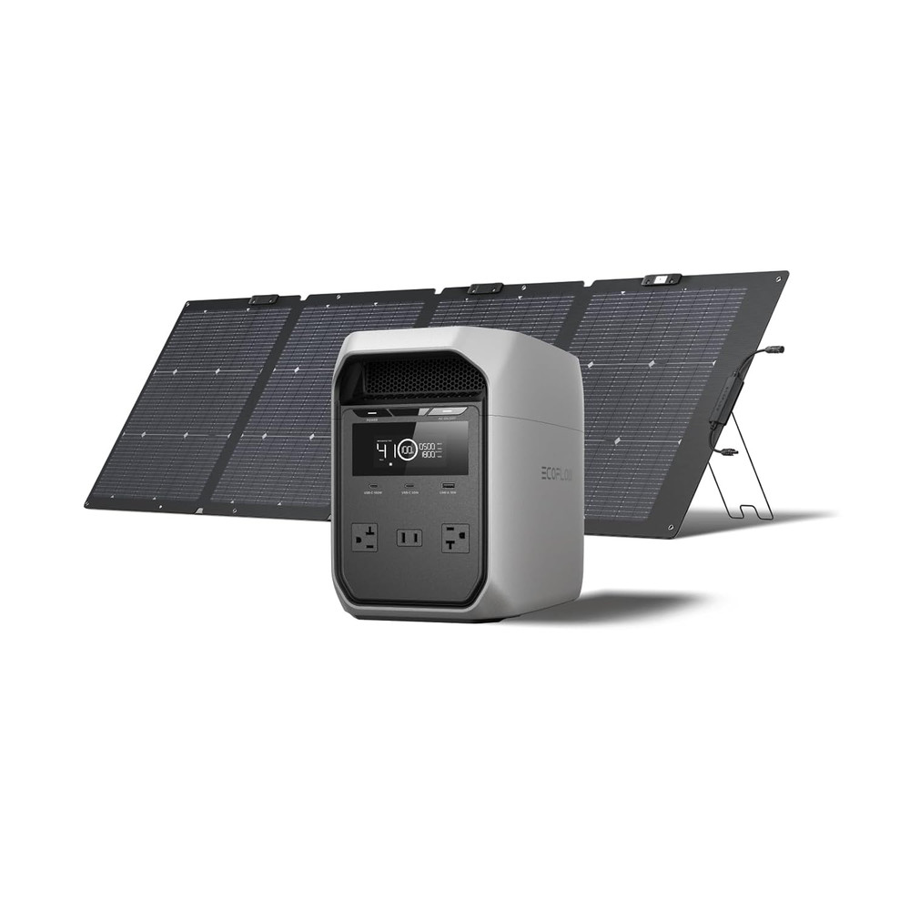 Solar Generator DELTA Classic with 220W Solar Panel, 1024Wh Lifepo4 Battery Por