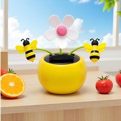Solar Apple Blossom Bee Dancing FlowerSolar Dancing Ornament, Car Swinging Da…