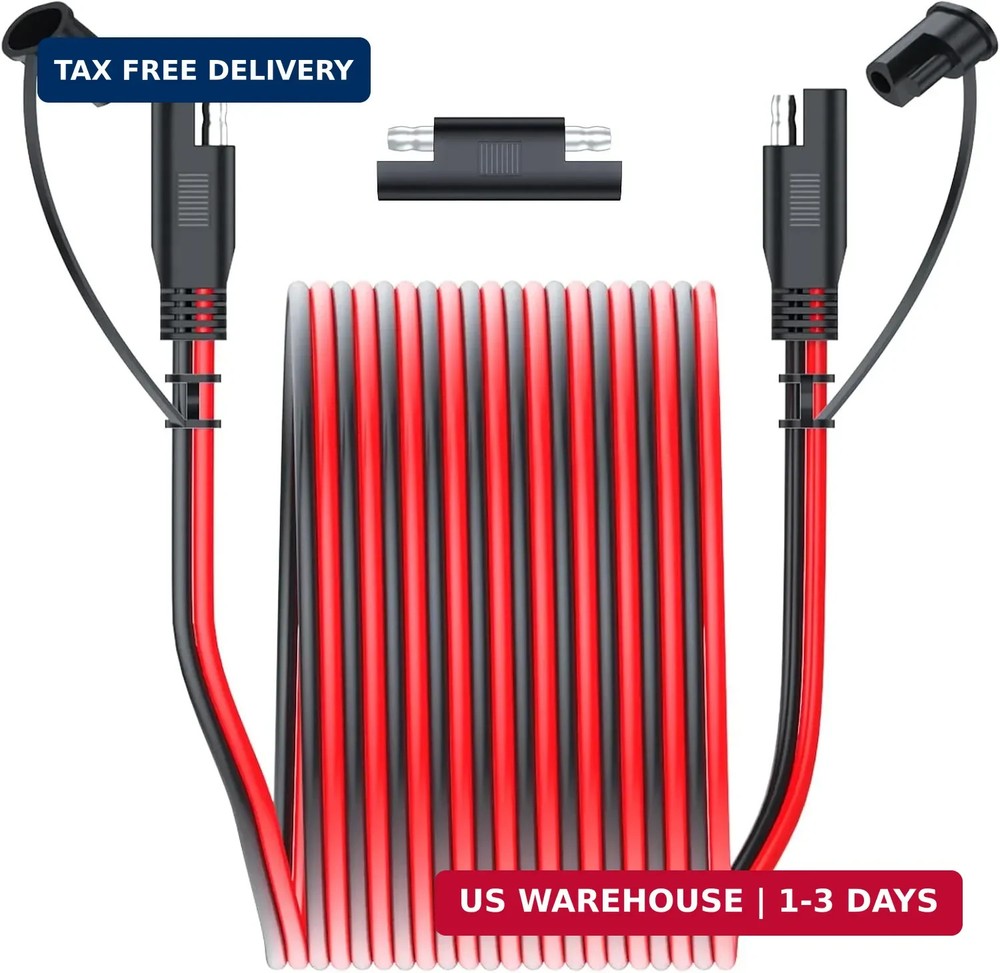 SAE to SAE Extension Cable 16AWG 10FT,SAE Extension Cable Quick Disconnect Conne