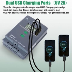 12/24V 10-100A MPPT PWM Solar Panel Regulator Battery Charge Controller Inverter