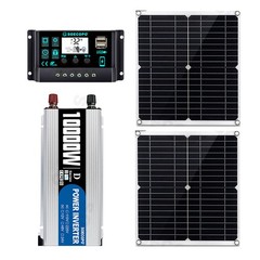 10000W High-Power Solar System Kit | 12V Input to 110V/220V Output | 2pcs Solar