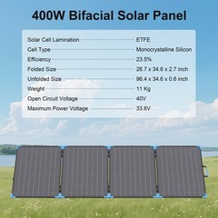 400W 220W 110W Portable Foldable Solar Panel Bifacial for Power Station Outdoor
