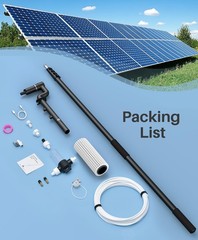 Electric Solar Panel Cleaning Brush and Pole Kit 20Ft 2 Speed Soap Dispenser
