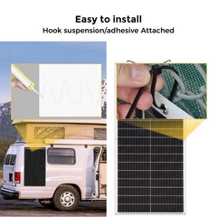 200W Flexible Solar Panel Portable for RV Camping Boat Off-Grid 12V/24V Batterie