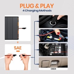 Flexsolar 20W 12V Solar Panel Battery Charger Maintainer Kits Trickle Charger wi
