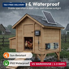 Solar Fan for Chicken Coop & Greenhouse, 25W Solar Powered Exhaust Fan with 7500