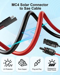 20FT 10AWG Solar Panel Connector SAE Adapter Cable with Fuse & Polarity Reverse