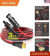 Durable 3FT XT60 Solar Panel Extension Cable – 30A, Rated & Safe Connection