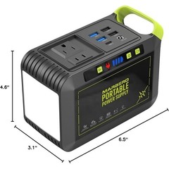 Portable Power Station 80W Solar Battery Charger Multi Output Emergency Light US
