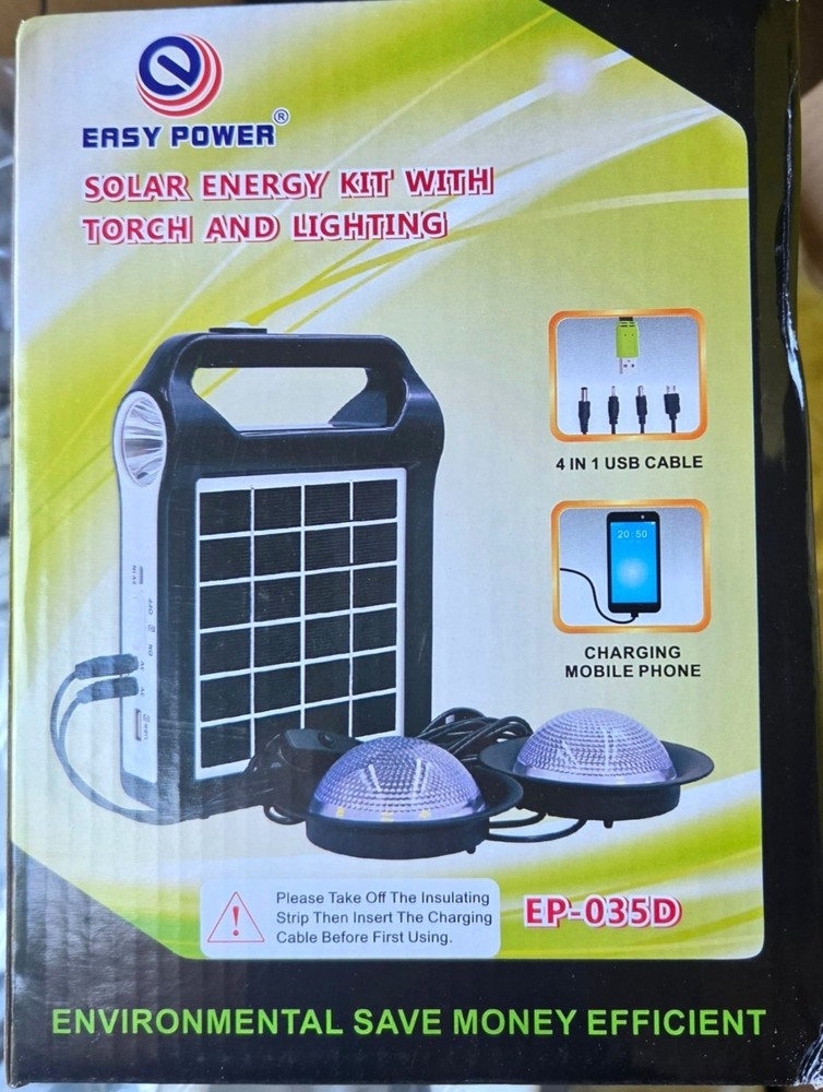 Portable Solar Lighting System USB Charger 6V Solar Panel Power Storage Recharg