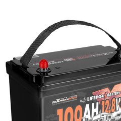 12V 100Ah LiFePO4 Battery for Off Grid Backup System, Lightweight 23lbs, BMS