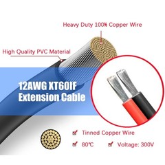 XT60i Extension Cable Male to Female Connector Power Solution for Remote
