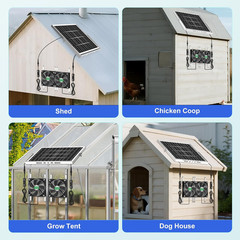Solar Chicken Coop Fan 2 Kit, 20W Solar Powered Greenhouse Fan Outdoor Waterproo