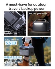 Portable Solar Generator 192Wh with Panel, 300W Power Station, AC Outlets, Fast