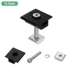 6pcs Solar Panel Mount Mid Clamps t Clips 30mm Aluminum for RVs Black