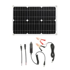 7-18W 12V Solar Panel Kit Dual USB Port Off Grid Monocrystalline Module With