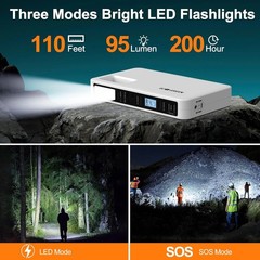 97Wh Portable Solar Generator w/ 34W Panel USB-C Fast Charge LED Light