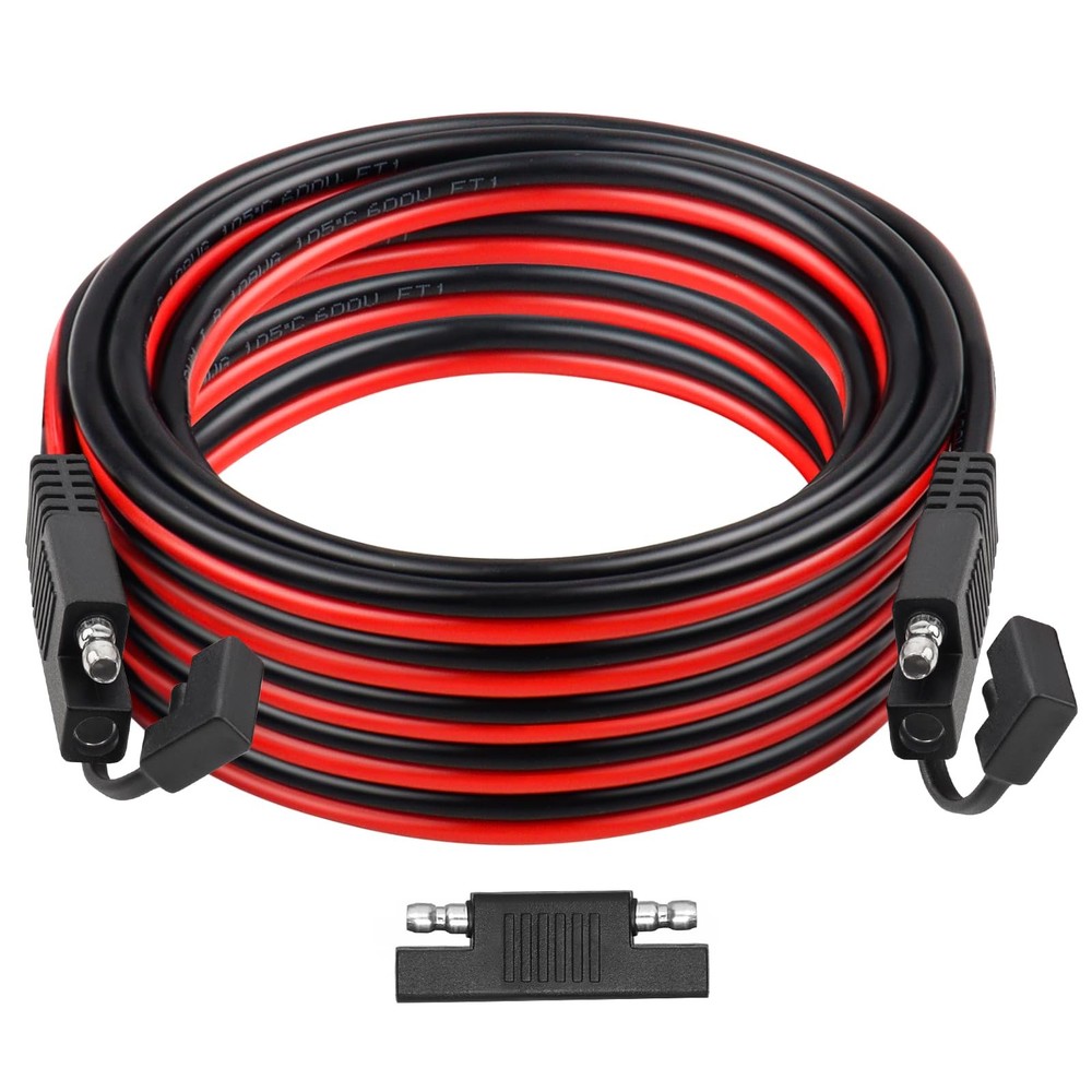 SAE Extension Cable 25FT– Heavy Duty 10AWG Tinned Copper Wire with SAE Batter…