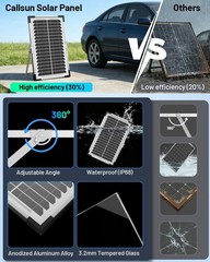 7.5W Solar Battery Maintainer Trickle Charger 12V Waterproof Panel IP68, Overcha