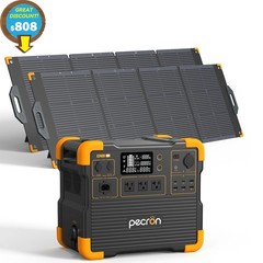 PECRON E2400LFP 2000W 2048Wh Portable Power Station Generator w/200W Solar Panel
