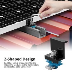Anbte 10 PCS Solar Panel Clamps for Standard Unistrut, 40 mm, Black | 6 x T-S…