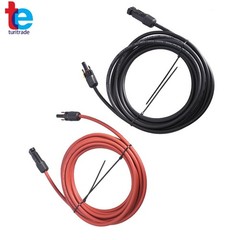1 Pair 10AWG 20 Feet Solar Panel Extension Cable Wire Connector Black + Red