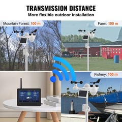 7 – in – 1 Wireless Weather Station with Wi – Fi, 7″ TFT Colorful Display, Solar
