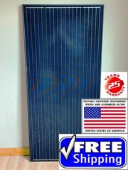 1- 205 Watt 12 Volt Battery Charger Solar Panel Off Grid RV Boat 22.2% NEW CELL